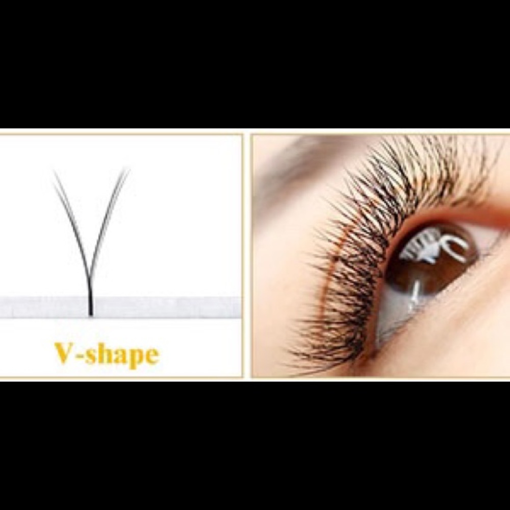 New 2 containers V shape eyelash extensions